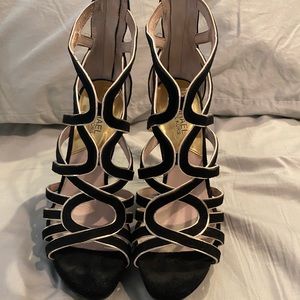 Michael Kors 5” strappy stilettos with gold detail, great condition, size 8